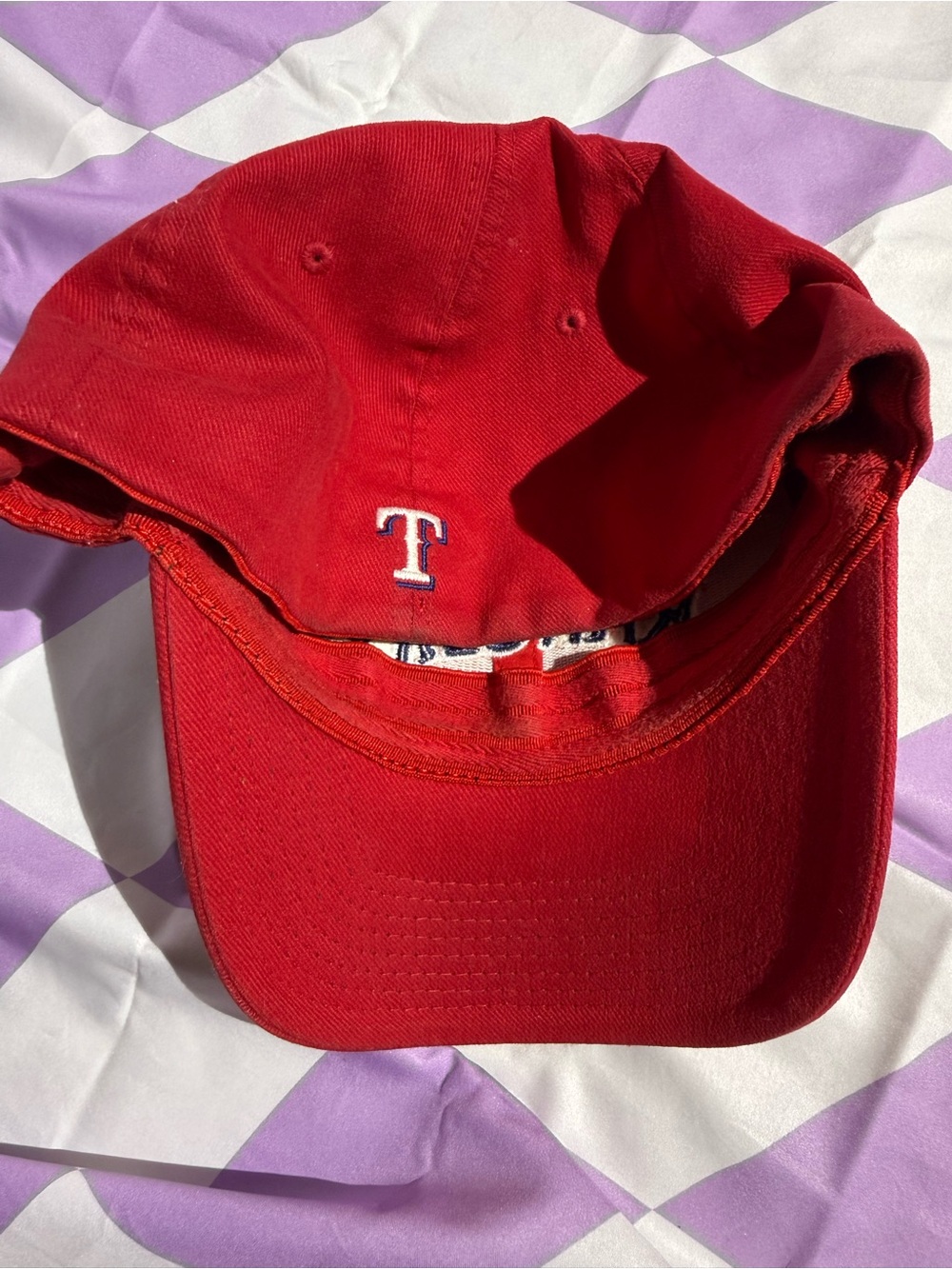 VTG Texas Rangers Nike Team Hat Y2K Red Embroidered Flexfit Cap - Picture 3 of 11